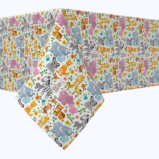 Wild Life Cartoon Animals Cotton Rectangles