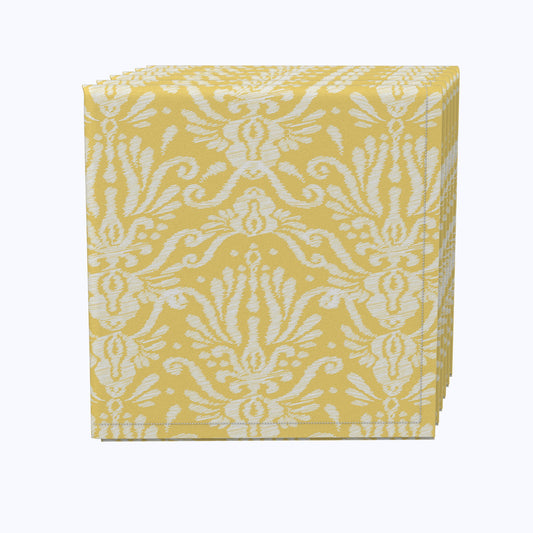 Yellow Keyhole Damask Napkins