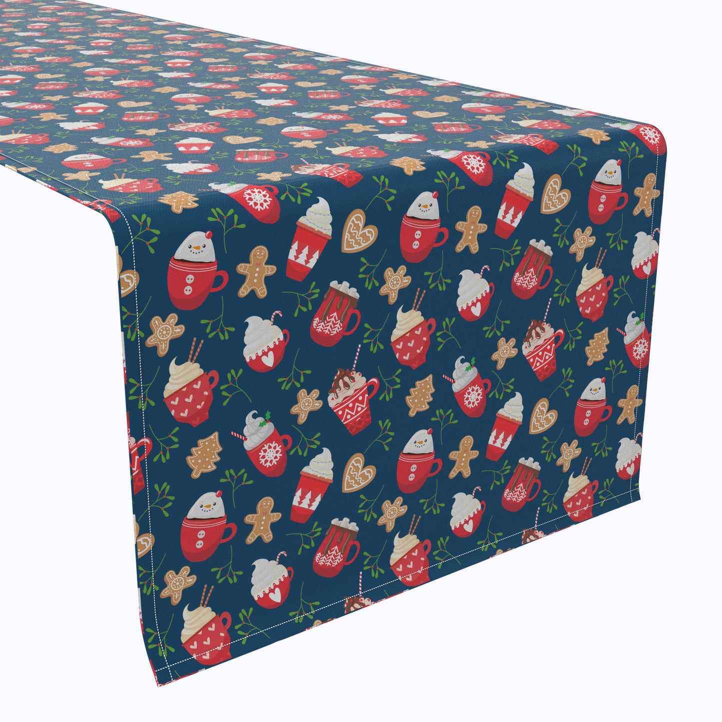 Warm and Cozy Holiday Mugs Cotton Table Runners