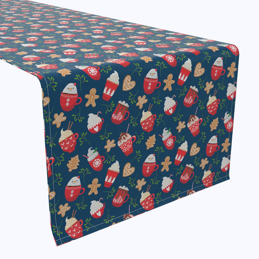Warm and Cozy Holiday Mugs Cotton Table Runners