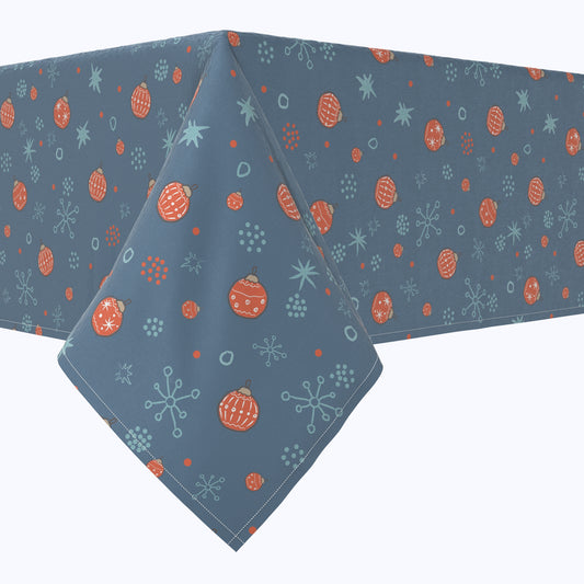Festive Ornaments & Snowflakes Cotton Rectangles