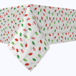 Red & Green Holiday Lights Stripe Cotton Rectangles