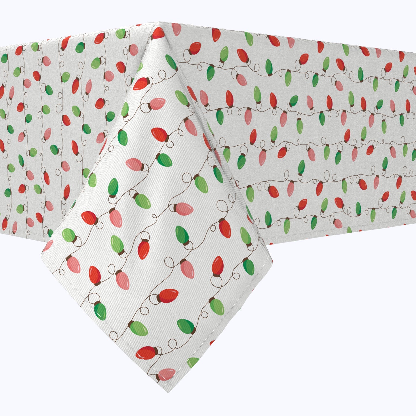 Red & Green Holiday Lights Stripe Cotton Squares