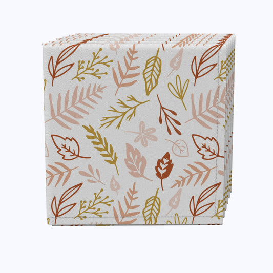 Simple Doodle Leaves Cotton Napkins