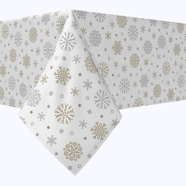 Gold and Silver Snowflakes Cotton Rectangles