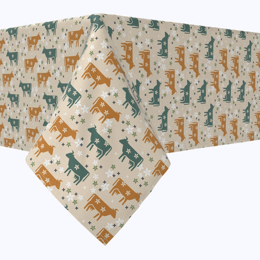 Cattle with Flowers Cotton Squares