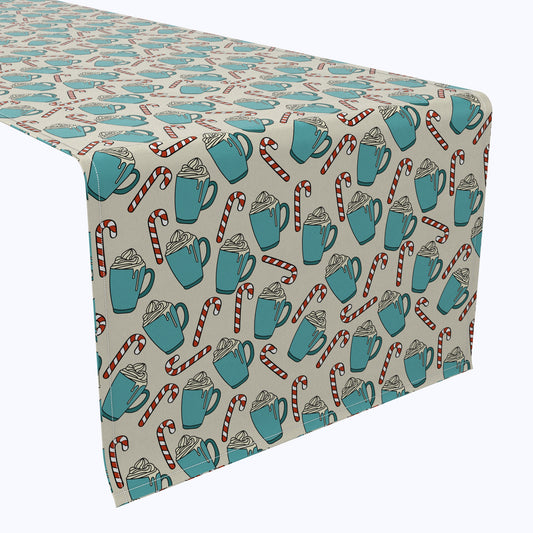 Hot Chocolate and Candy Canes Cotton Table Runners