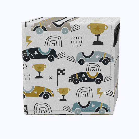Cartoon Retro Racing Cars Cotton Napkins