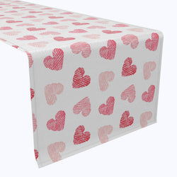 Valentine's Shaded Hearts Cotton Table Runners