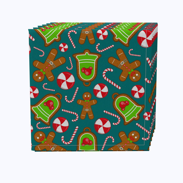 Christmas Cookies and Candy Canes Cotton Napkins