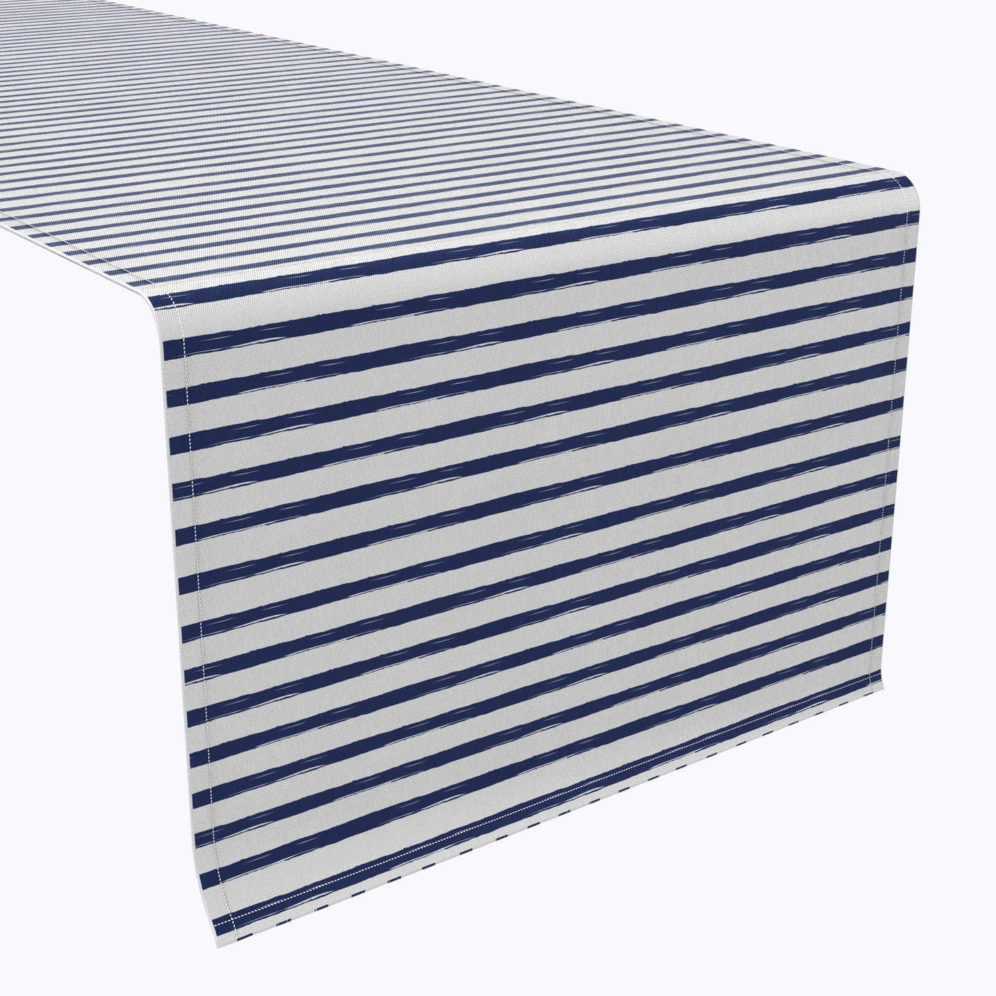 Navy brush Stroke Stripe Cotton Table Runners